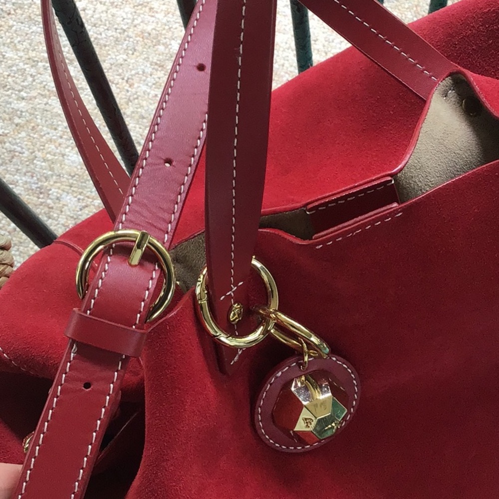 Gorgeous Francis Valentine red suede leather xbody - Picture 7 of 11